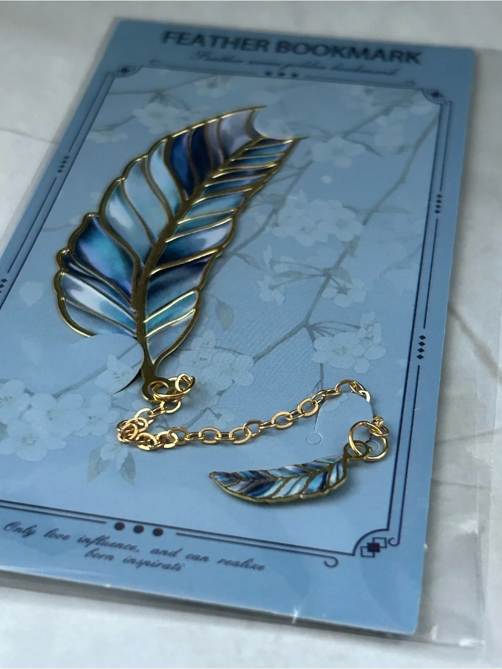 Feather Series Golden Metal Bookmark